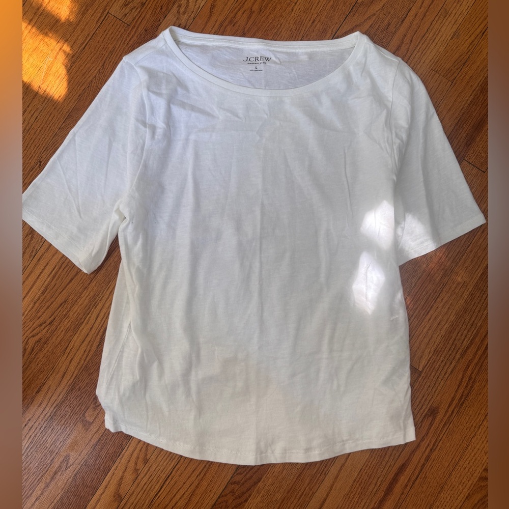 J. Crew White Short Sleeve Crewneck Tee